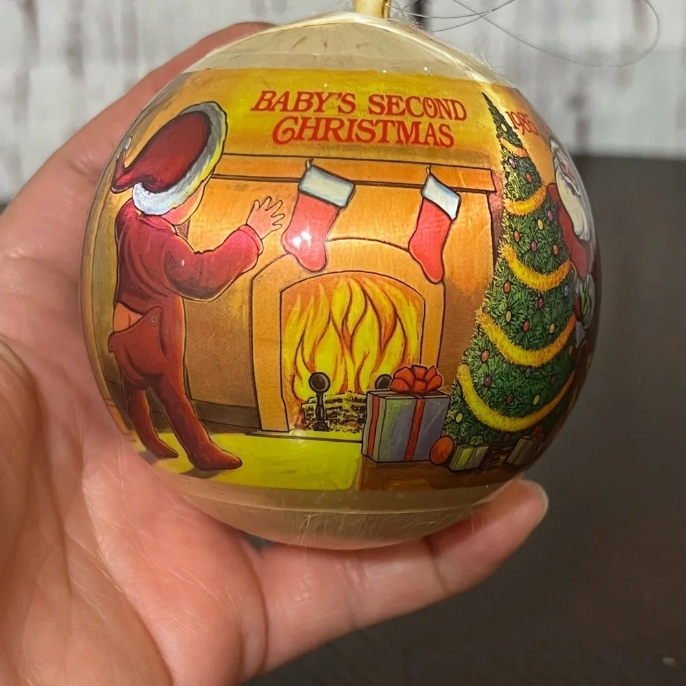 Vintage Christmas Baby's Second Christmas 1985 Ornament - Multicolor